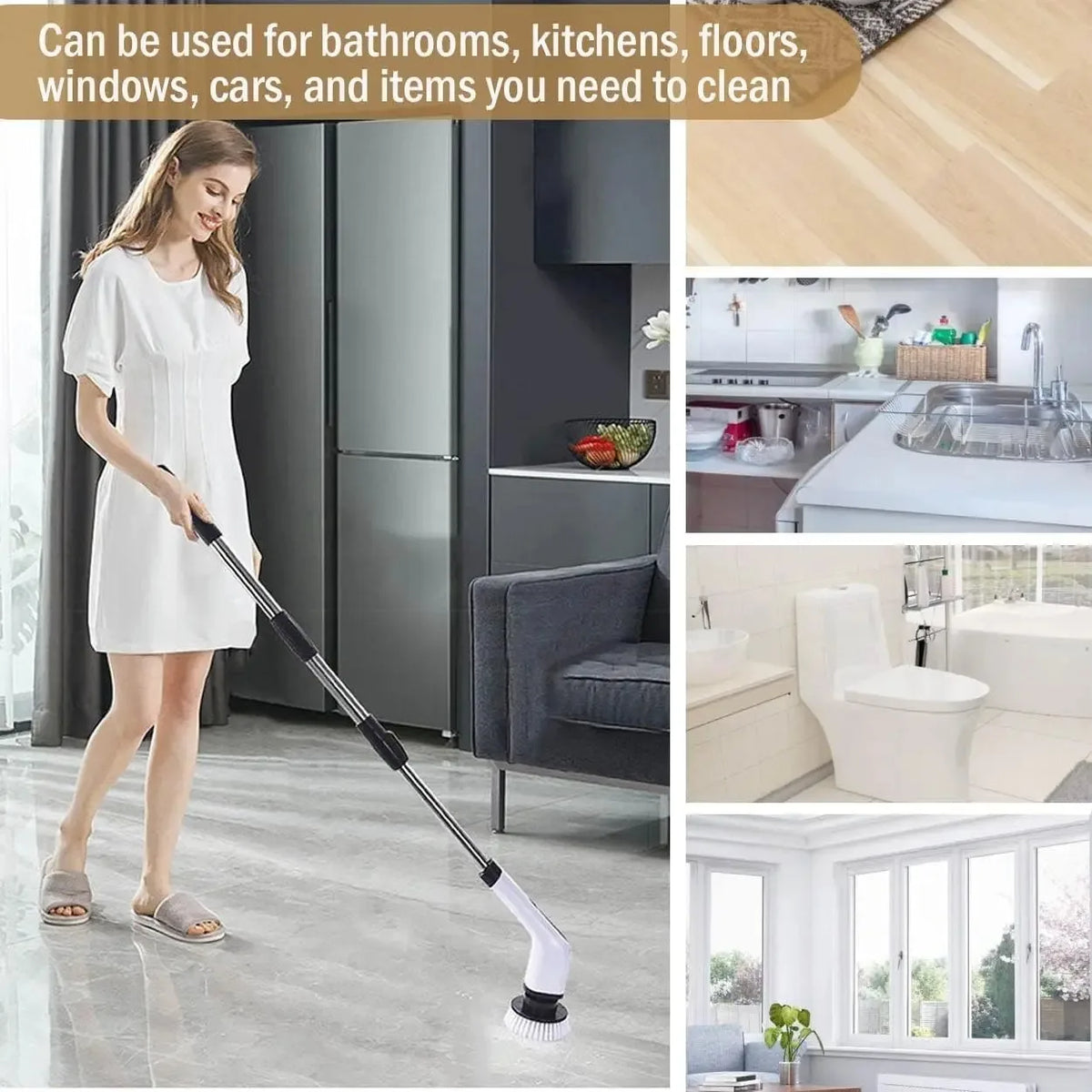 Rechargeable Electric Spin Scrubber - Cordless Cleaning Brush