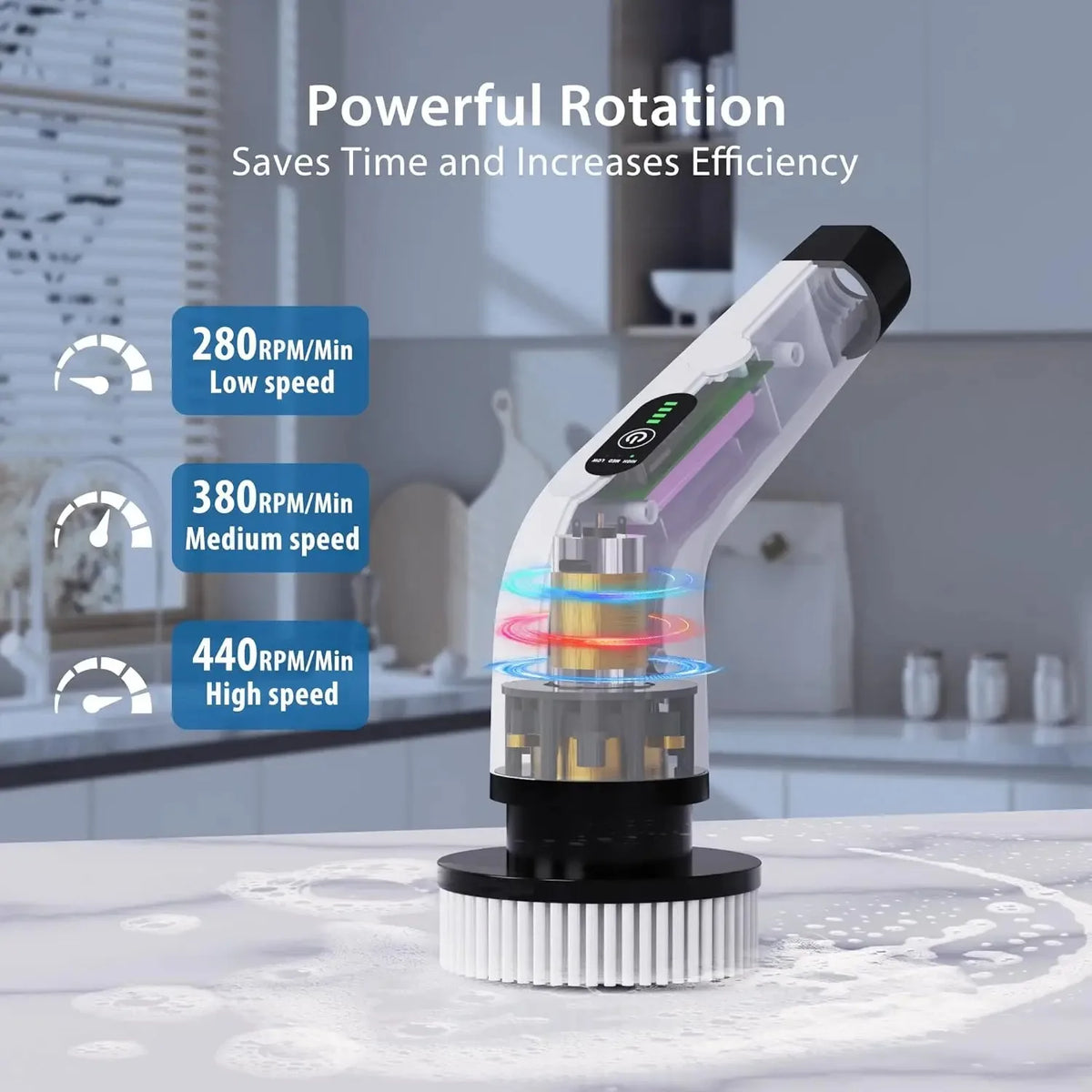 Rechargeable Electric Spin Scrubber - Cordless Cleaning Brush