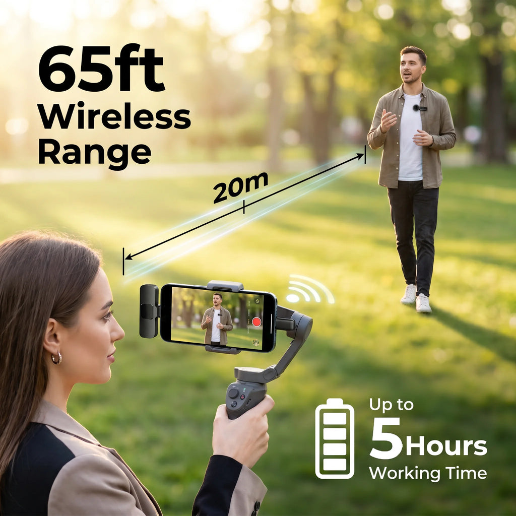 Wireless Mini Lavalier microphone with windproof cover