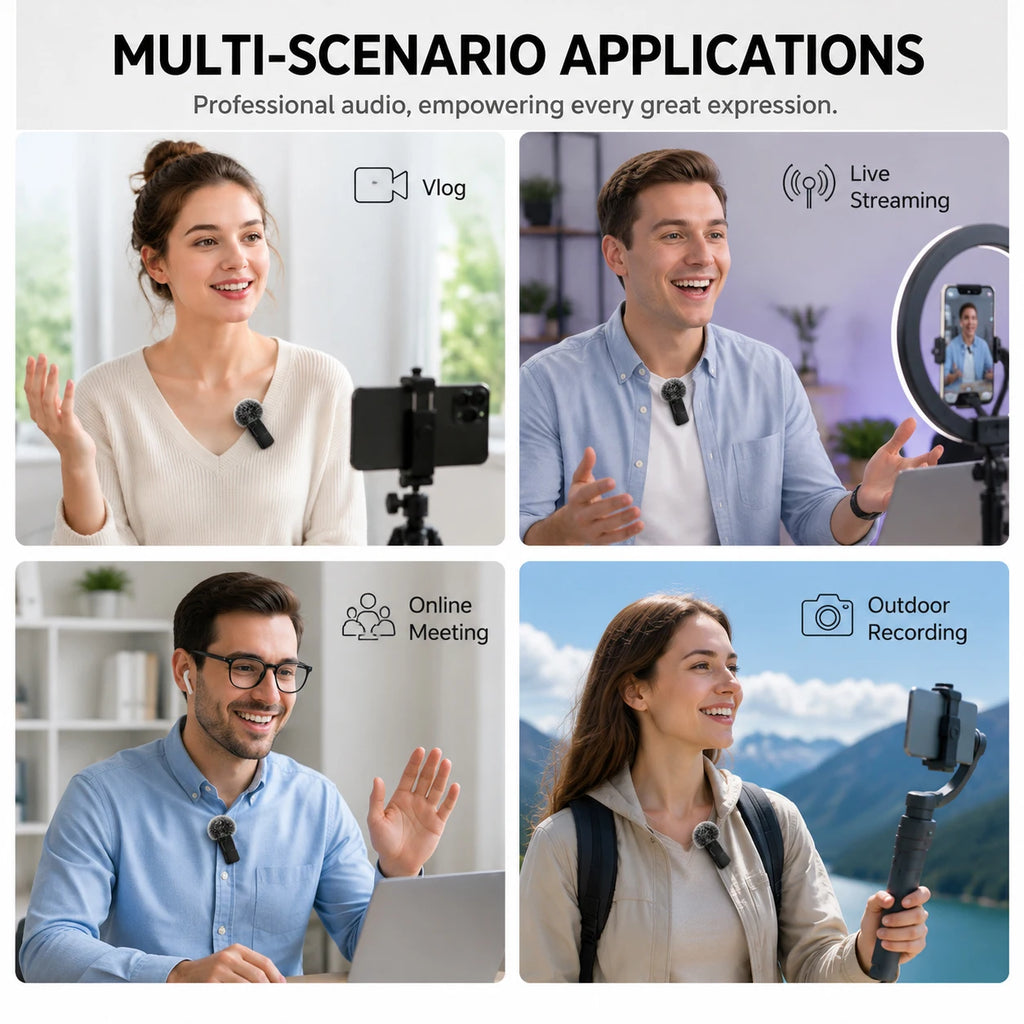 Wireless Mini Lavalier microphone with windproof cover – Emerald Market