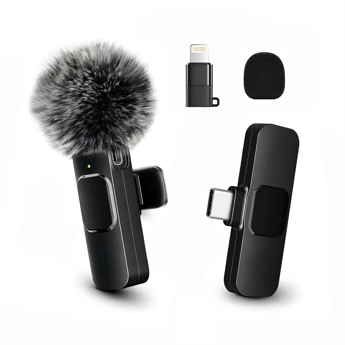 Wireless Mini Lavalier microphone with windproof cover